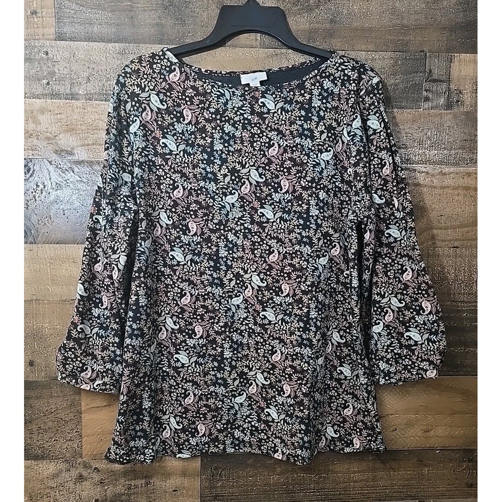 J. Jill Boho Floral Top Paisley Forest Fairy Cottagecore Peasant Women Large